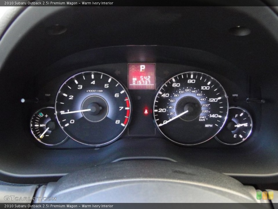 Warm Ivory Interior Gauges for the 2010 Subaru Outback 2.5i Premium Wagon #50932323
