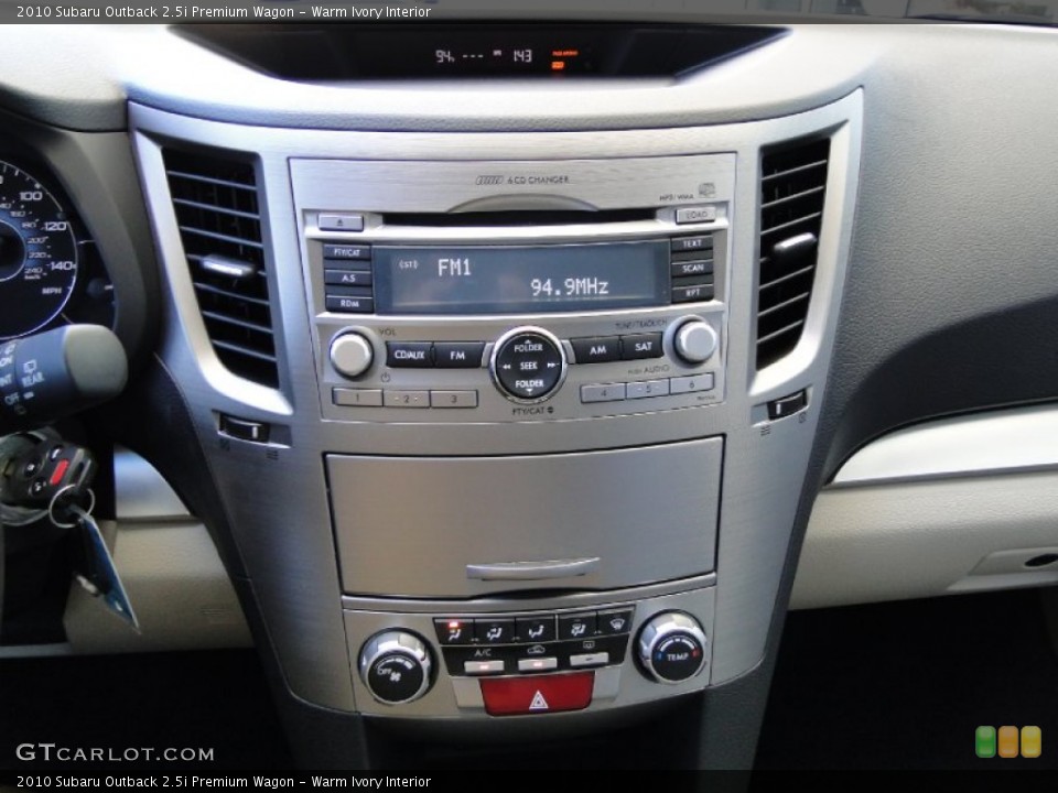 Warm Ivory Interior Controls for the 2010 Subaru Outback 2.5i Premium Wagon #50932368
