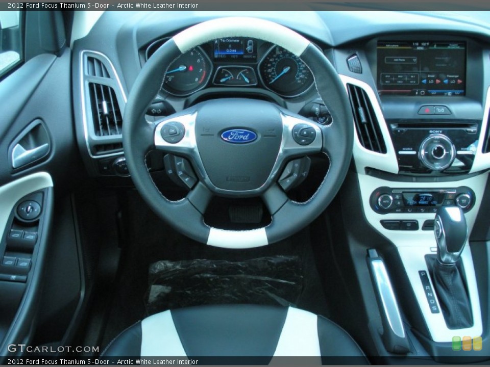 Arctic White Leather Interior Dashboard for the 2012 Ford Focus Titanium 5-Door #50933163