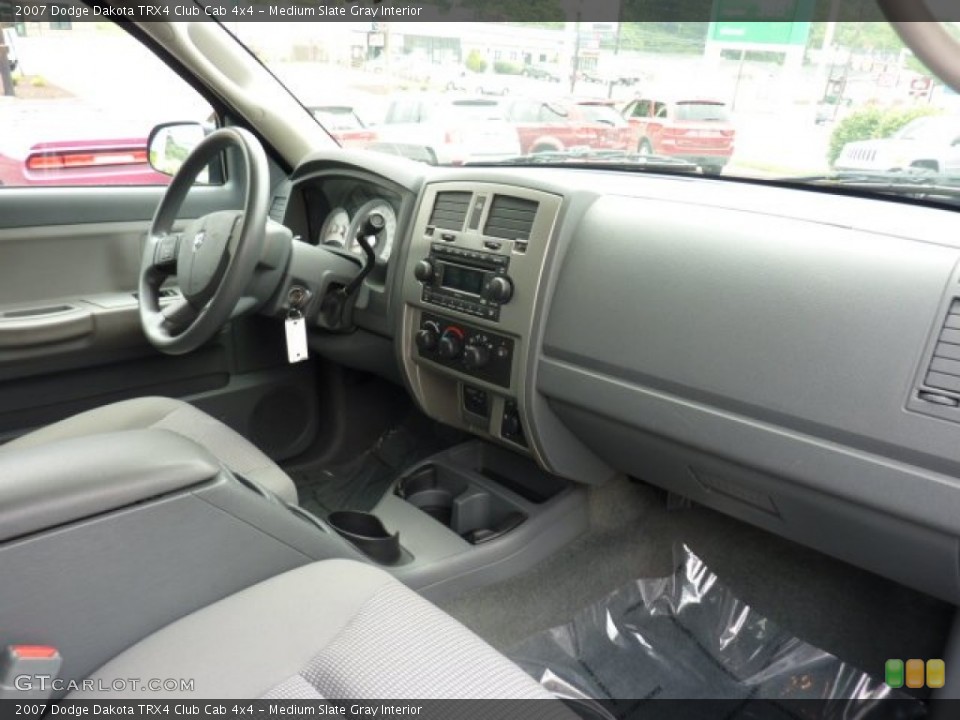 Medium Slate Gray Interior Dashboard for the 2007 Dodge Dakota TRX4 Club Cab 4x4 #50933454