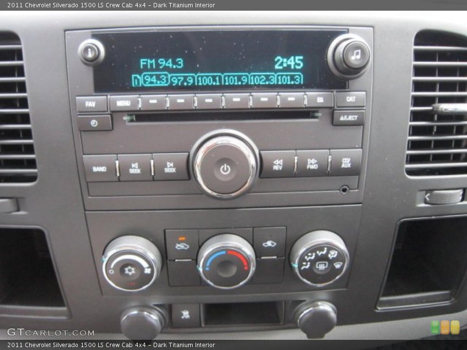 Dark Titanium Interior Controls for the 2011 Chevrolet Silverado 1500 LS Crew Cab 4x4 #50940714