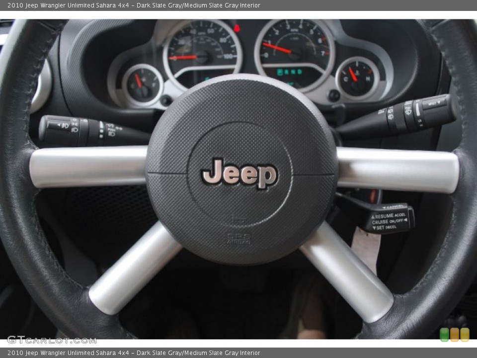 Dark Slate Gray/Medium Slate Gray Interior Steering Wheel for the 2010 Jeep Wrangler Unlimited Sahara 4x4 #50943480