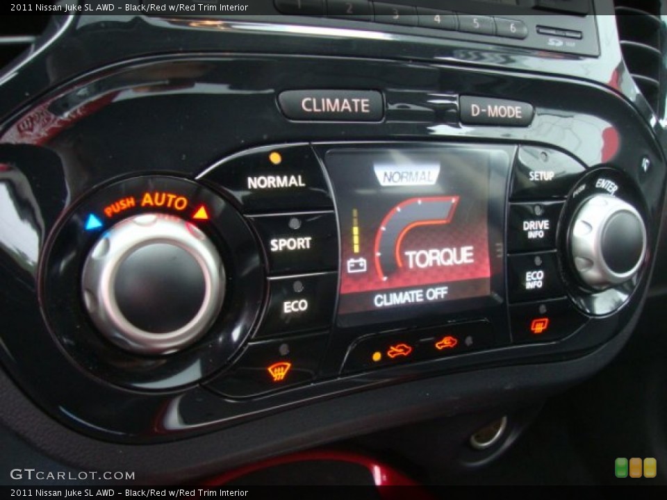 Black/Red w/Red Trim Interior Controls for the 2011 Nissan Juke SL AWD #50958201