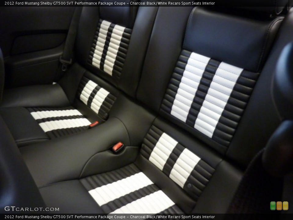 Charcoal Black/White Recaro Sport Seats Interior Photo for the 2012 Ford Mustang Shelby GT500 SVT Performance Package Coupe #50978385