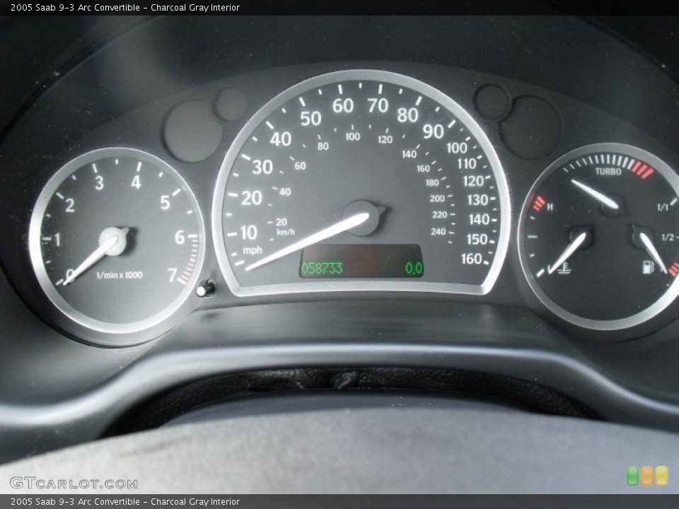 Charcoal Gray Interior Gauges for the 2005 Saab 9-3 Arc Convertible #50980842