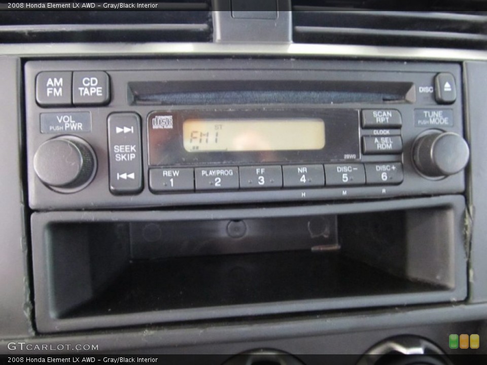 Gray/Black Interior Controls for the 2008 Honda Element LX AWD #50986080