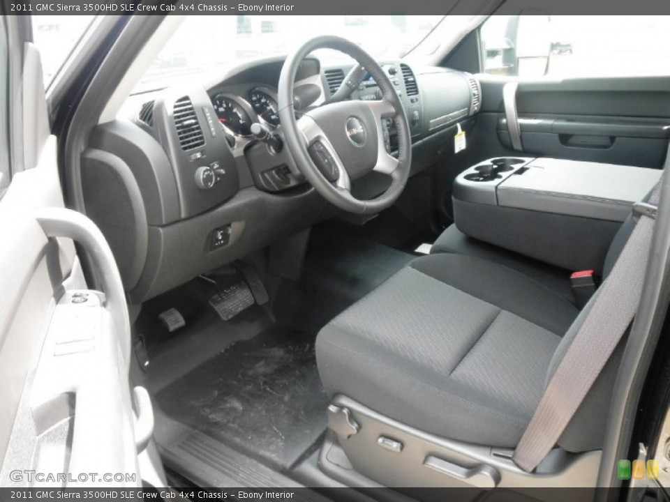 Ebony Interior Photo for the 2011 GMC Sierra 3500HD SLE Crew Cab 4x4 Chassis #50995661