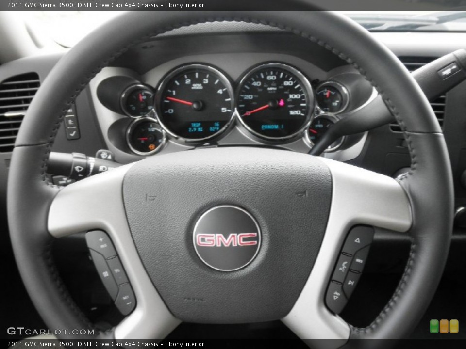 Ebony Interior Steering Wheel for the 2011 GMC Sierra 3500HD SLE Crew Cab 4x4 Chassis #50995703
