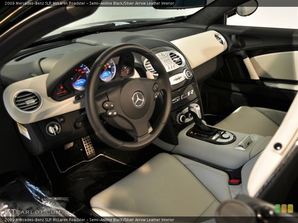 Semi-Aniline Black/Silver Arrow Leather Interior Photo for the 2009 Mercedes-Benz SLR McLaren Roadster #50999131