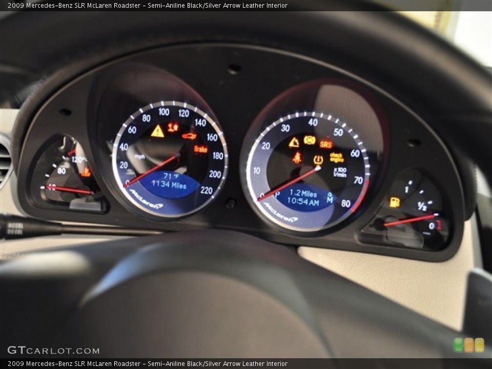 Semi-Aniline Black/Silver Arrow Leather Interior Gauges for the 2009 Mercedes-Benz SLR McLaren Roadster #50999149