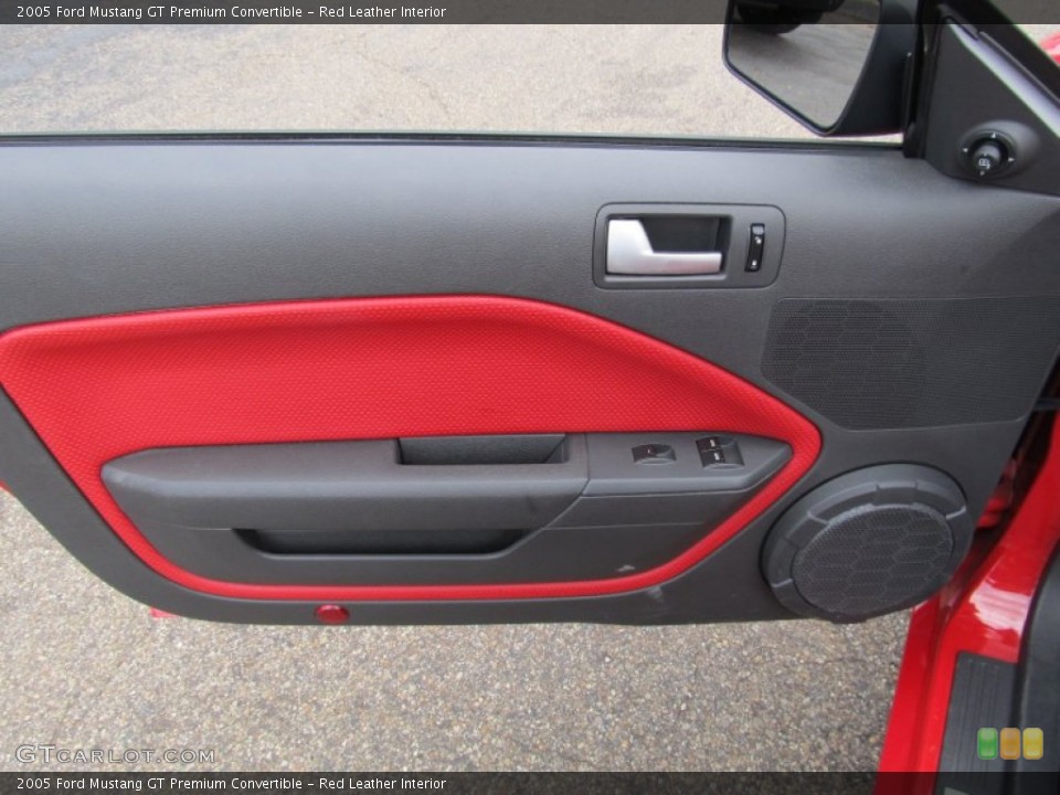 Red Leather Interior Door Panel for the 2005 Ford Mustang GT Premium Convertible #50999191