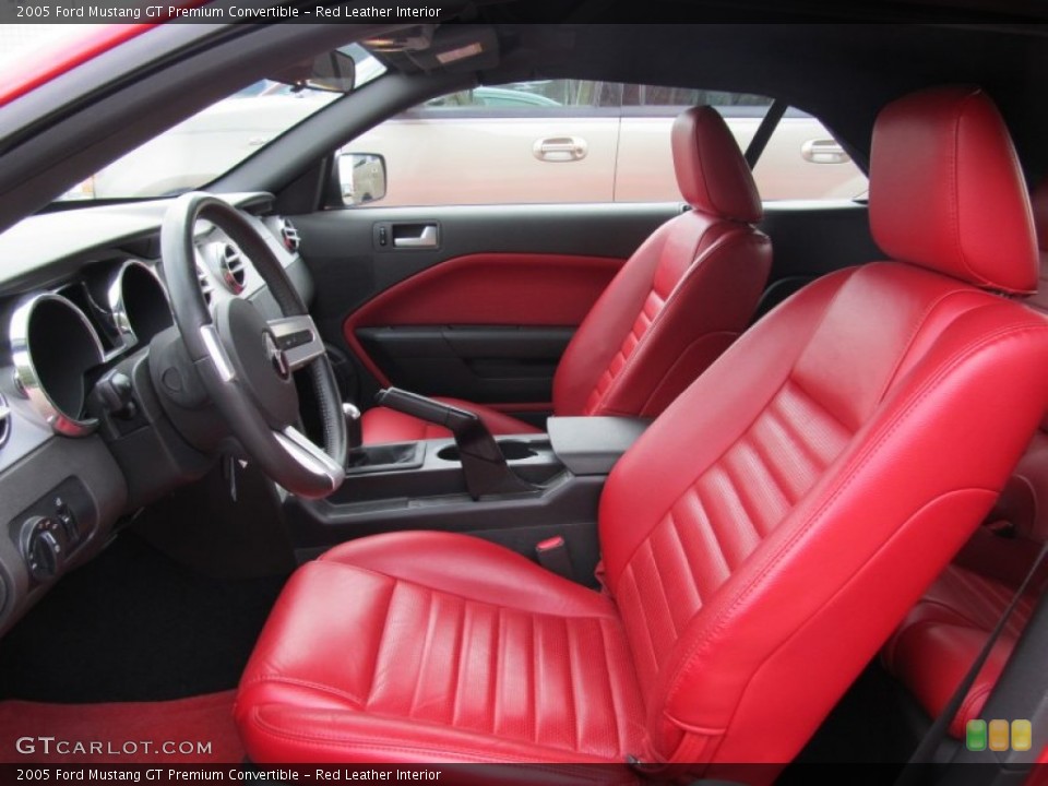 Red Leather Interior Photo for the 2005 Ford Mustang GT Premium Convertible #50999206