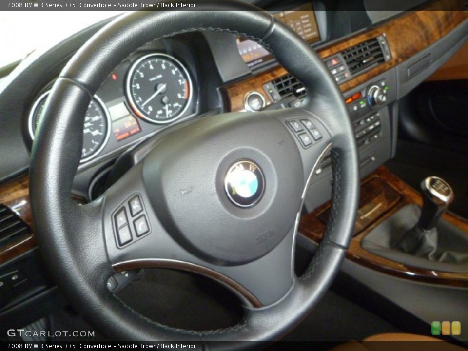Saddle Brown/Black Interior Steering Wheel for the 2008 BMW 3 Series 335i Convertible #51004279