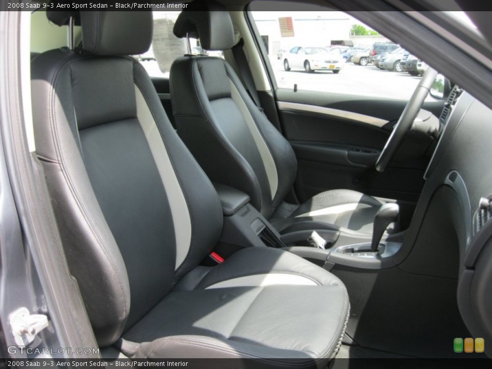 Black/Parchment Interior Photo for the 2008 Saab 9-3 Aero Sport Sedan #51004774