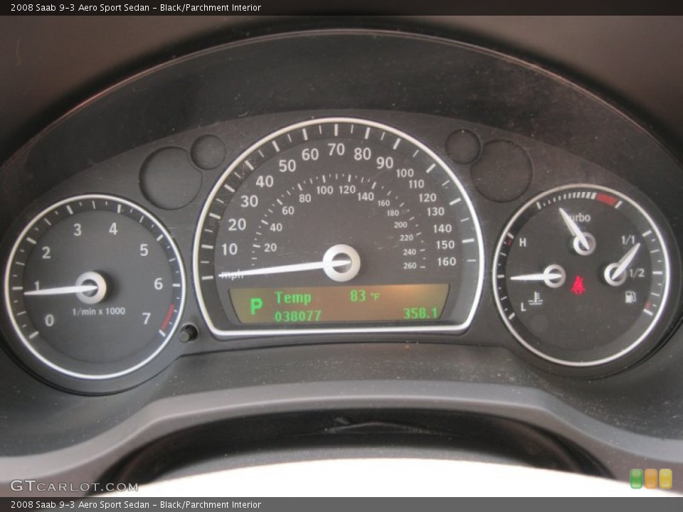 Black/Parchment Interior Gauges for the 2008 Saab 9-3 Aero Sport Sedan #51004858
