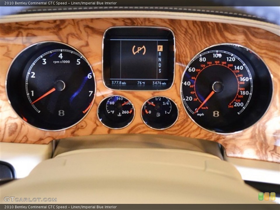 Linen/Imperial Blue Interior Gauges for the 2010 Bentley Continental GTC Speed #51005734