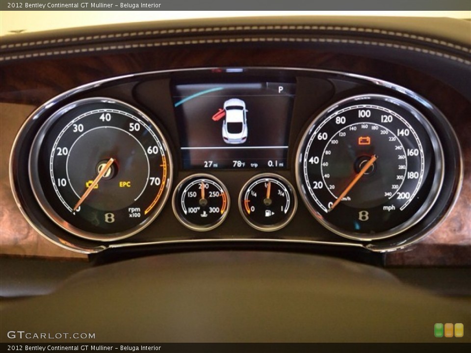 Beluga Interior Gauges for the 2012 Bentley Continental GT Mulliner #51011569