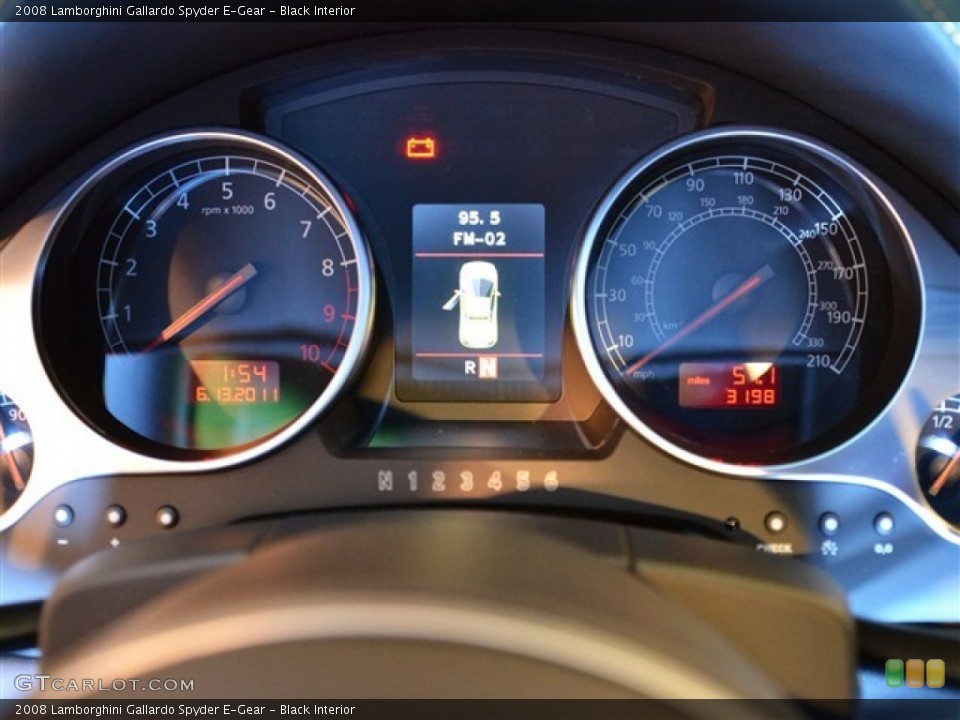Black Interior Gauges for the 2008 Lamborghini Gallardo Spyder E-Gear #51012775