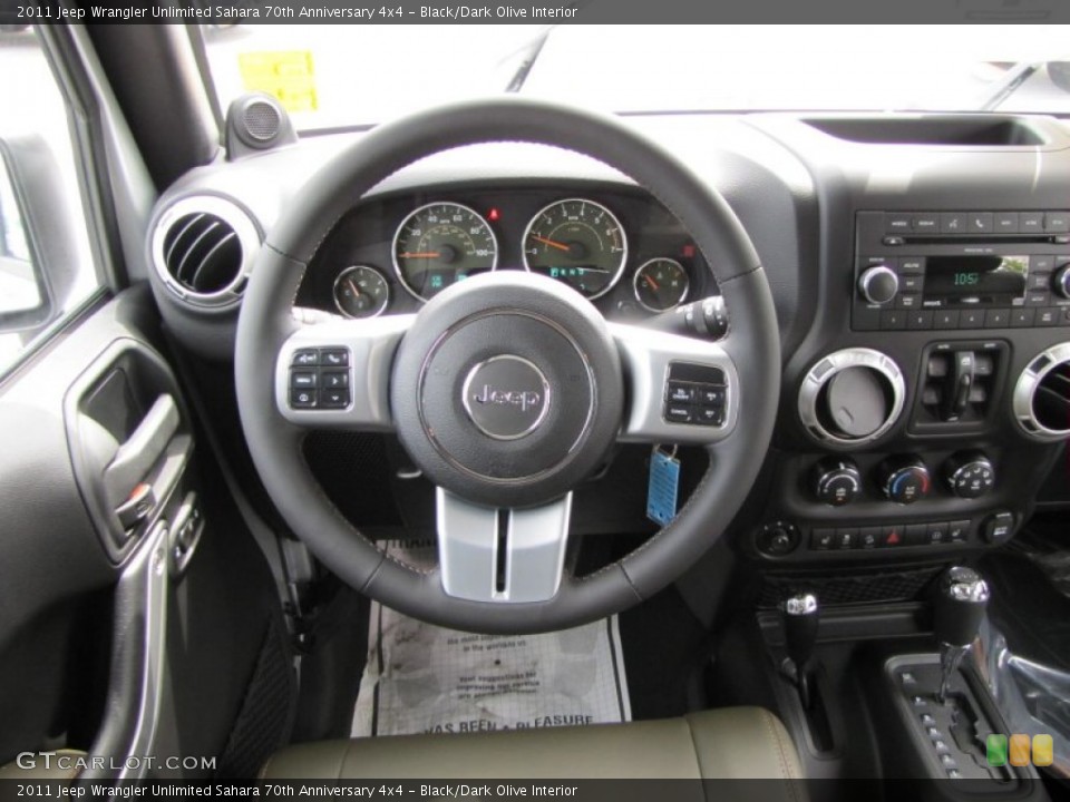 Black/Dark Olive Interior Steering Wheel for the 2011 Jeep Wrangler Unlimited Sahara 70th Anniversary 4x4 #51022372