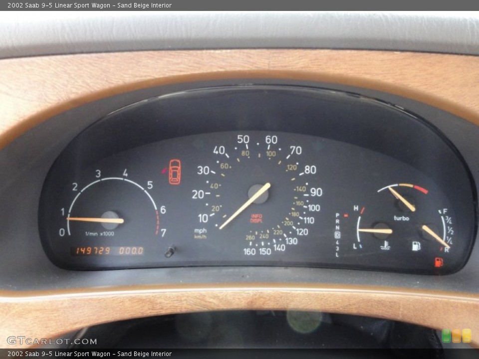 Sand Beige Interior Gauges for the 2002 Saab 9-5 Linear Sport Wagon #51038722