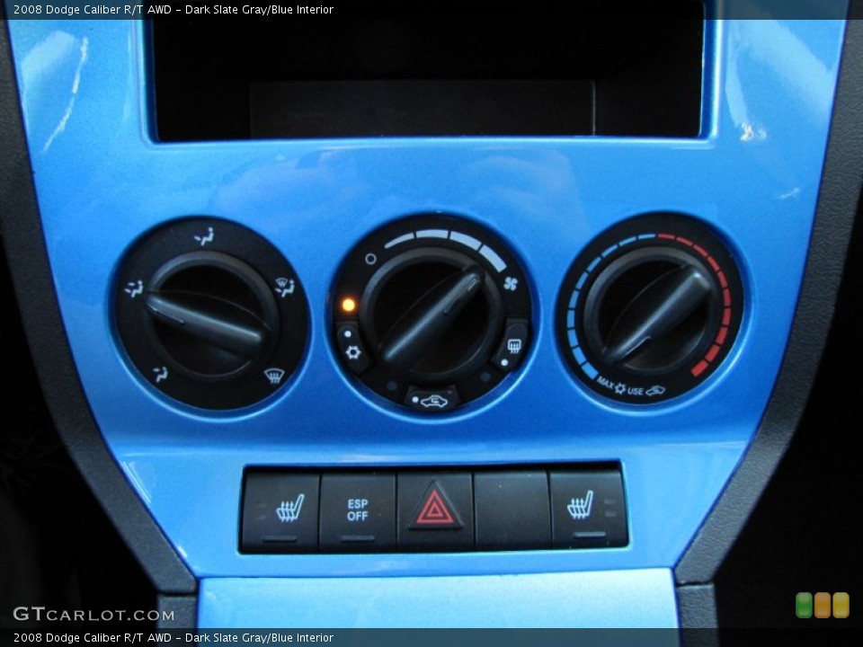 Dark Slate Gray/Blue Interior Controls for the 2008 Dodge Caliber R/T AWD #51044533