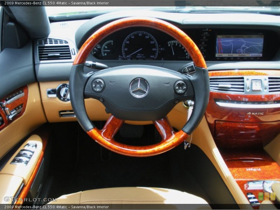 Savanna/Black Interior Steering Wheel for the 2009 Mercedes-Benz CL 550 4Matic #51045151