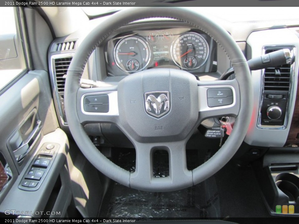 Dark Slate Interior Steering Wheel for the 2011 Dodge Ram 2500 HD Laramie Mega Cab 4x4 #51056719