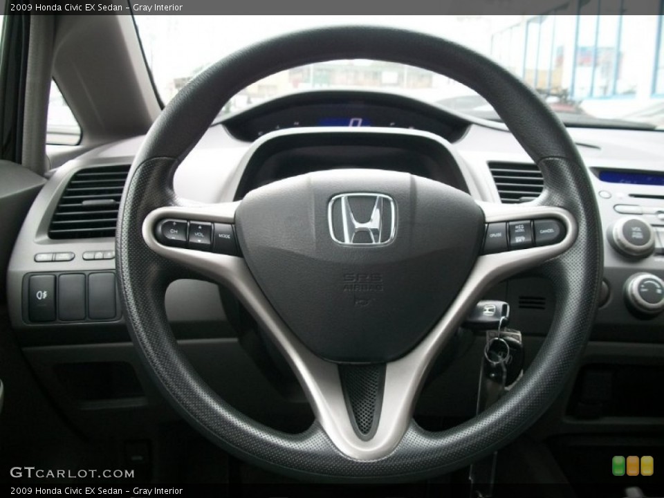 Gray Interior Steering Wheel for the 2009 Honda Civic EX Sedan #51061639