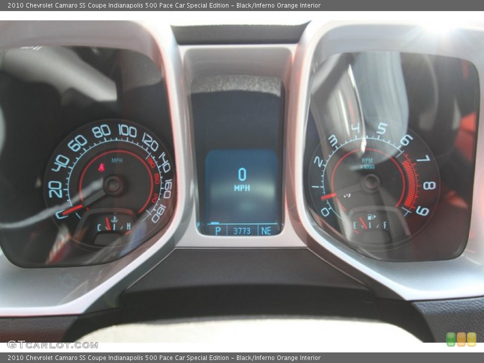 Black/Inferno Orange Interior Gauges for the 2010 Chevrolet Camaro SS Coupe Indianapolis 500 Pace Car Special Edition #51063172