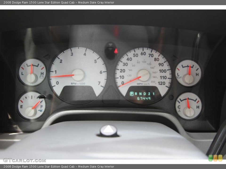 Medium Slate Gray Interior Gauges for the 2008 Dodge Ram 1500 Lone Star Edition Quad Cab #51064508