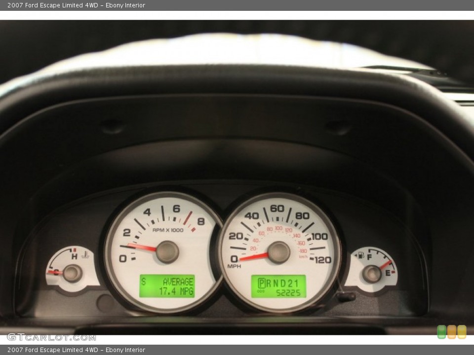 Ebony Interior Gauges for the 2007 Ford Escape Limited 4WD #51072119