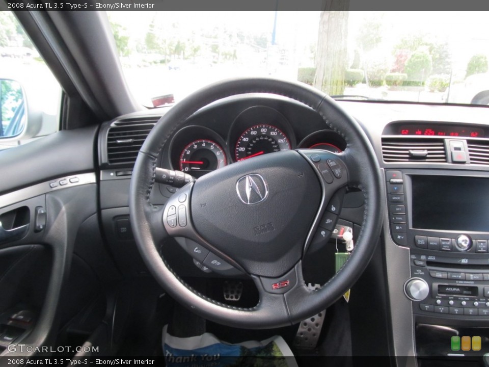 Ebony/Silver Interior Steering Wheel for the 2008 Acura TL 3.5 Type-S #51073694