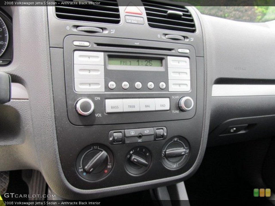 Anthracite Black Interior Controls for the 2008 Volkswagen Jetta S Sedan #51074576