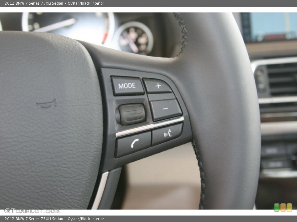 Oyster/Black Interior Controls for the 2012 BMW 7 Series 750Li Sedan #51078053