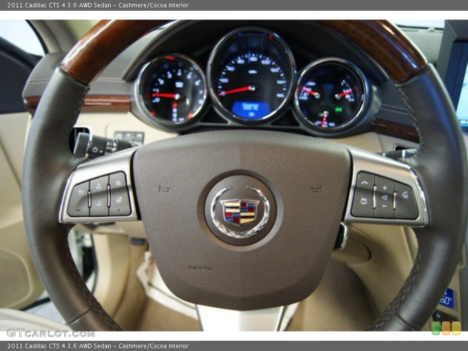 Cashmere/Cocoa Interior Steering Wheel for the 2011 Cadillac CTS 4 3.6 AWD Sedan #51090917