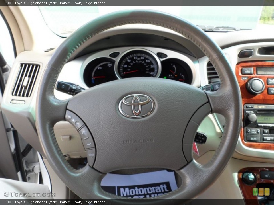 Ivory Beige Interior Steering Wheel for the 2007 Toyota Highlander Hybrid Limited #51100898
