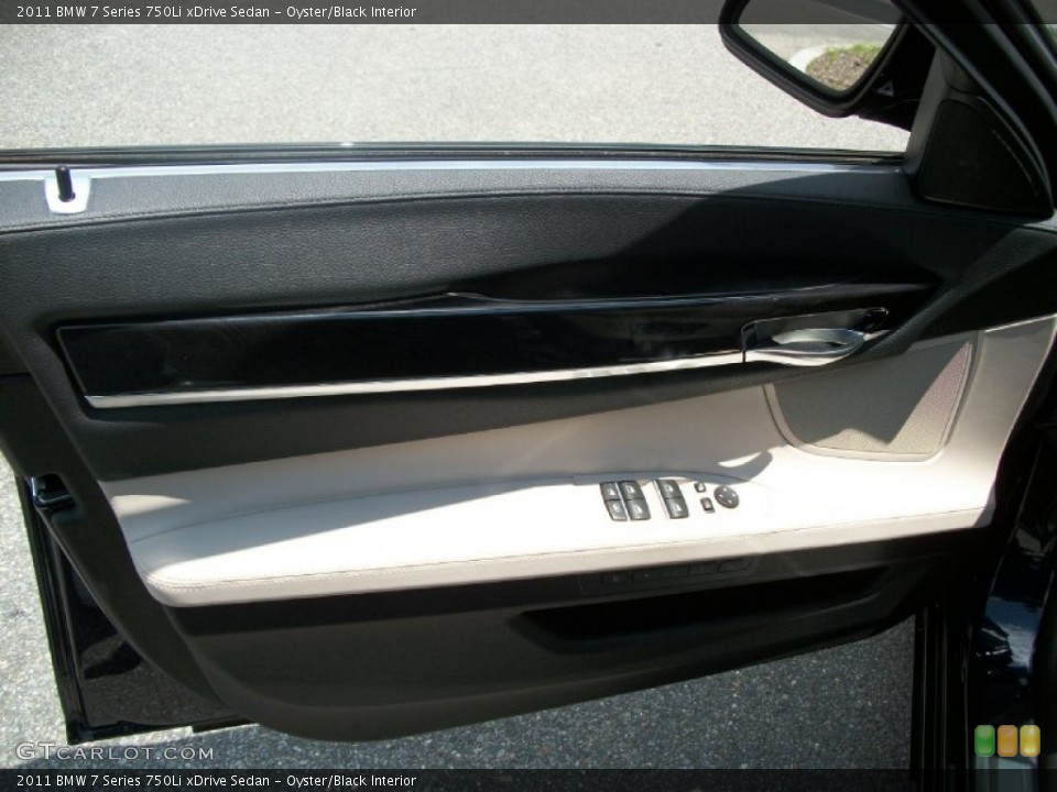 Oyster/Black Interior Door Panel for the 2011 BMW 7 Series 750Li xDrive Sedan #51115205