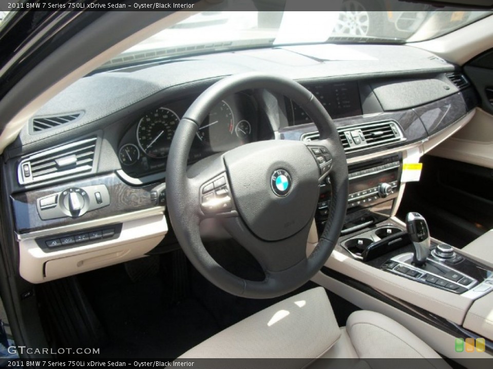 Oyster/Black Interior Dashboard for the 2011 BMW 7 Series 750Li xDrive Sedan #51115253