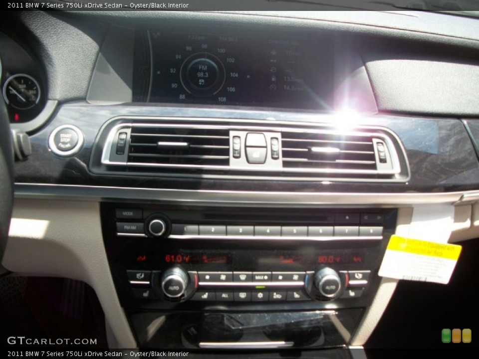 Oyster/Black Interior Controls for the 2011 BMW 7 Series 750Li xDrive Sedan #51115268
