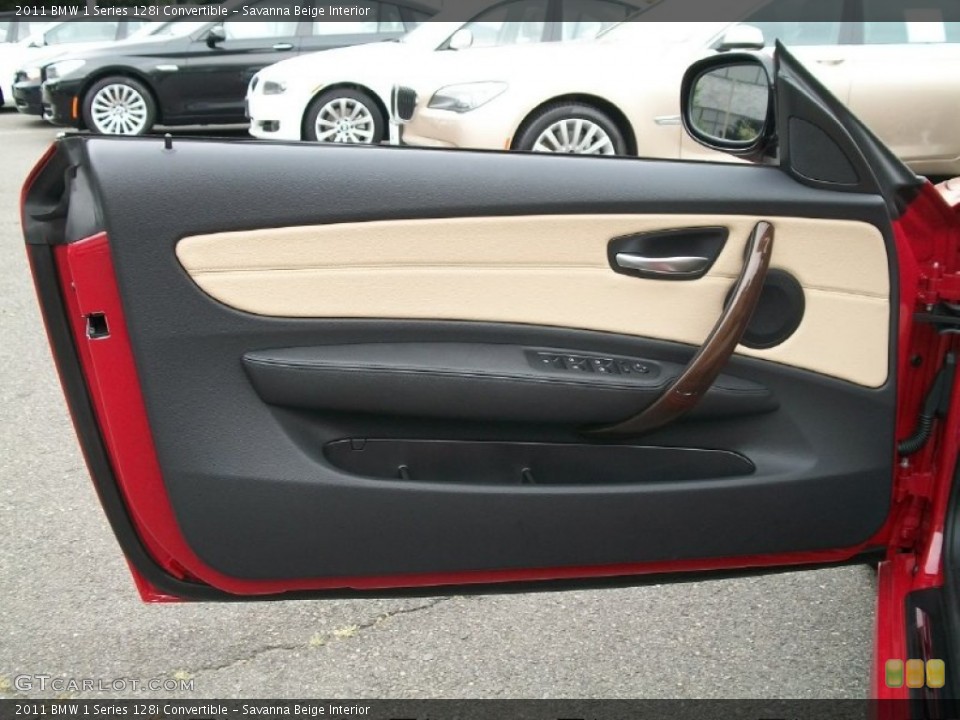 Savanna Beige Interior Door Panel for the 2011 BMW 1 Series 128i Convertible #51118310