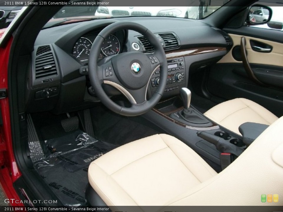 Savanna Beige Interior Prime Interior for the 2011 BMW 1 Series 128i Convertible #51118334
