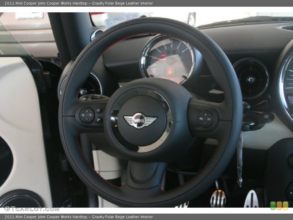 Gravity Polar Beige Leather Interior Steering Wheel for the 2011 Mini Cooper John Cooper Works Hardtop #51144539