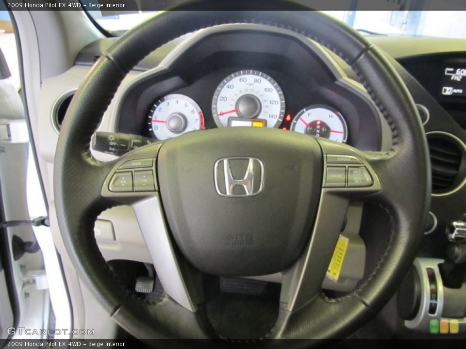 Beige Interior Steering Wheel for the 2009 Honda Pilot EX 4WD #51159782