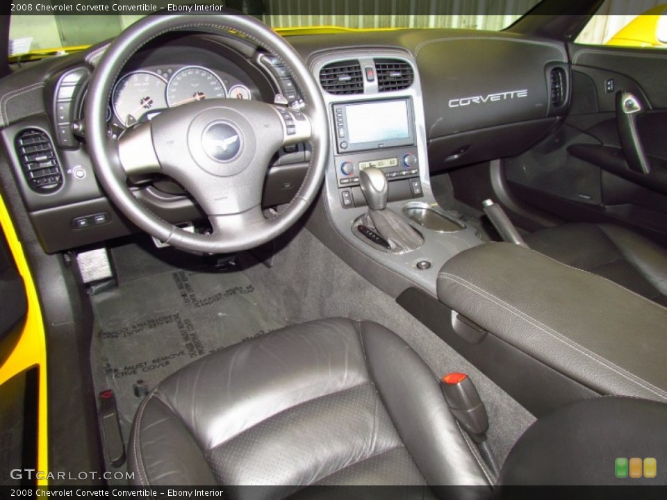 Ebony Interior Prime Interior for the 2008 Chevrolet Corvette Convertible #51174783