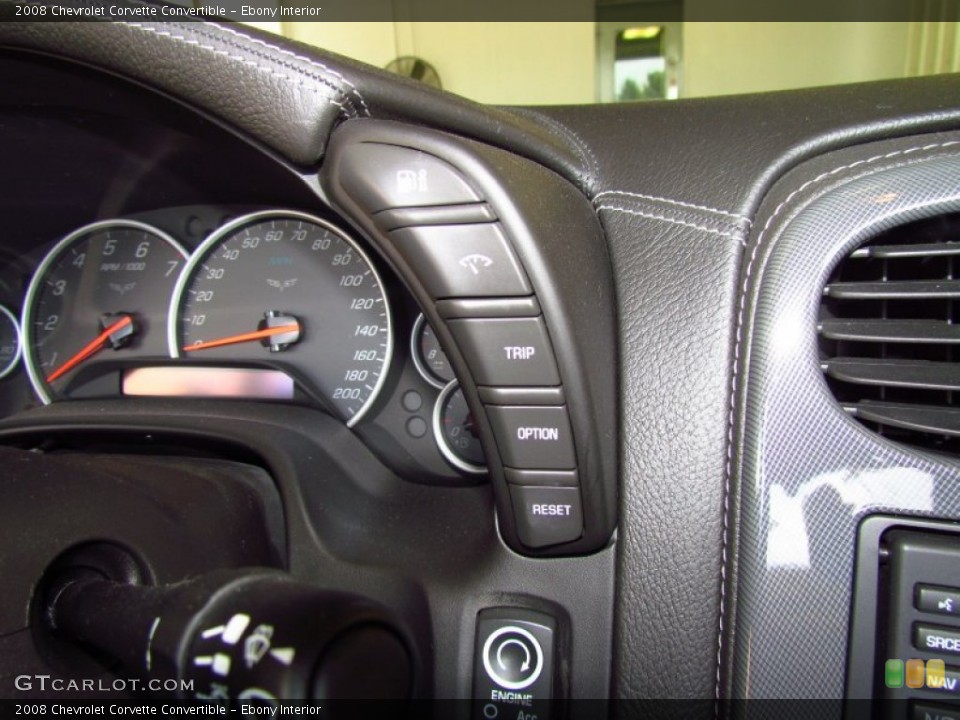 Ebony Interior Controls for the 2008 Chevrolet Corvette Convertible #51174816