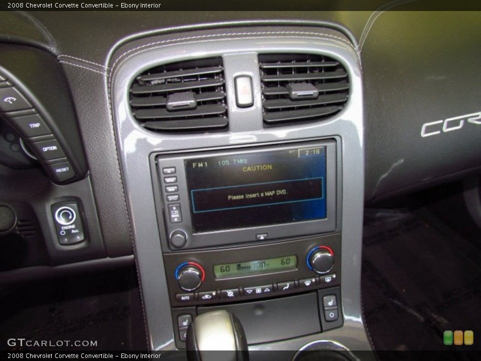 Ebony Interior Controls for the 2008 Chevrolet Corvette Convertible #51174825