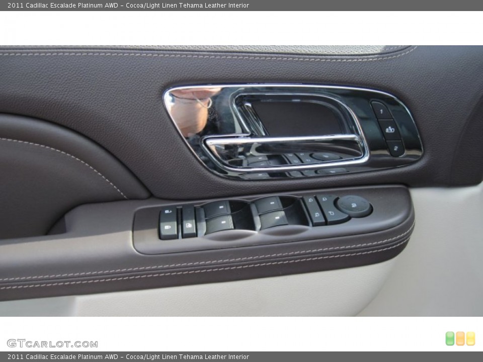 Cocoa/Light Linen Tehama Leather Interior Controls for the 2011 Cadillac Escalade Platinum AWD #51177126