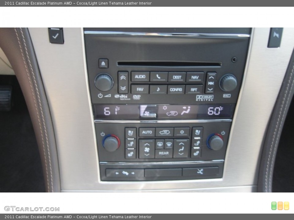 Cocoa/Light Linen Tehama Leather Interior Controls for the 2011 Cadillac Escalade Platinum AWD #51177240