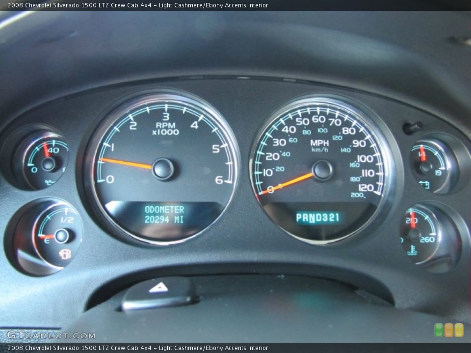 Light Cashmere/Ebony Accents Interior Gauges for the 2008 Chevrolet Silverado 1500 LTZ Crew Cab 4x4 #51186675