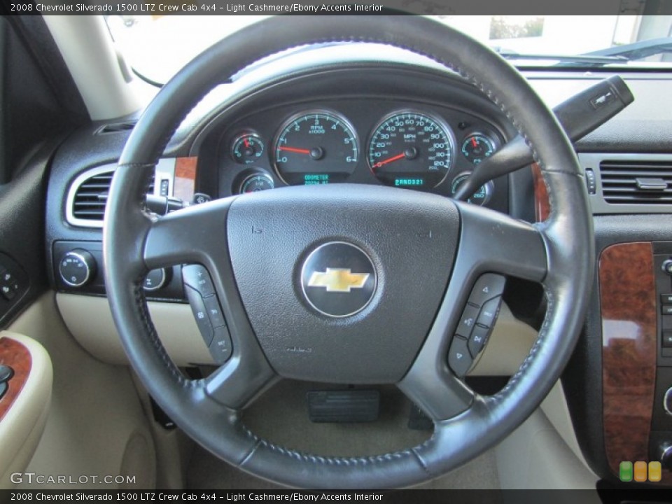 Light Cashmere/Ebony Accents Interior Steering Wheel for the 2008 Chevrolet Silverado 1500 LTZ Crew Cab 4x4 #51186681